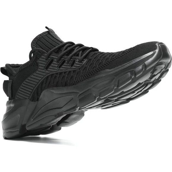 Men's Mesh Black Non Slip, Breathable, Athletic Sports Fashion Sneakers Shoes - Picture 7 of 7